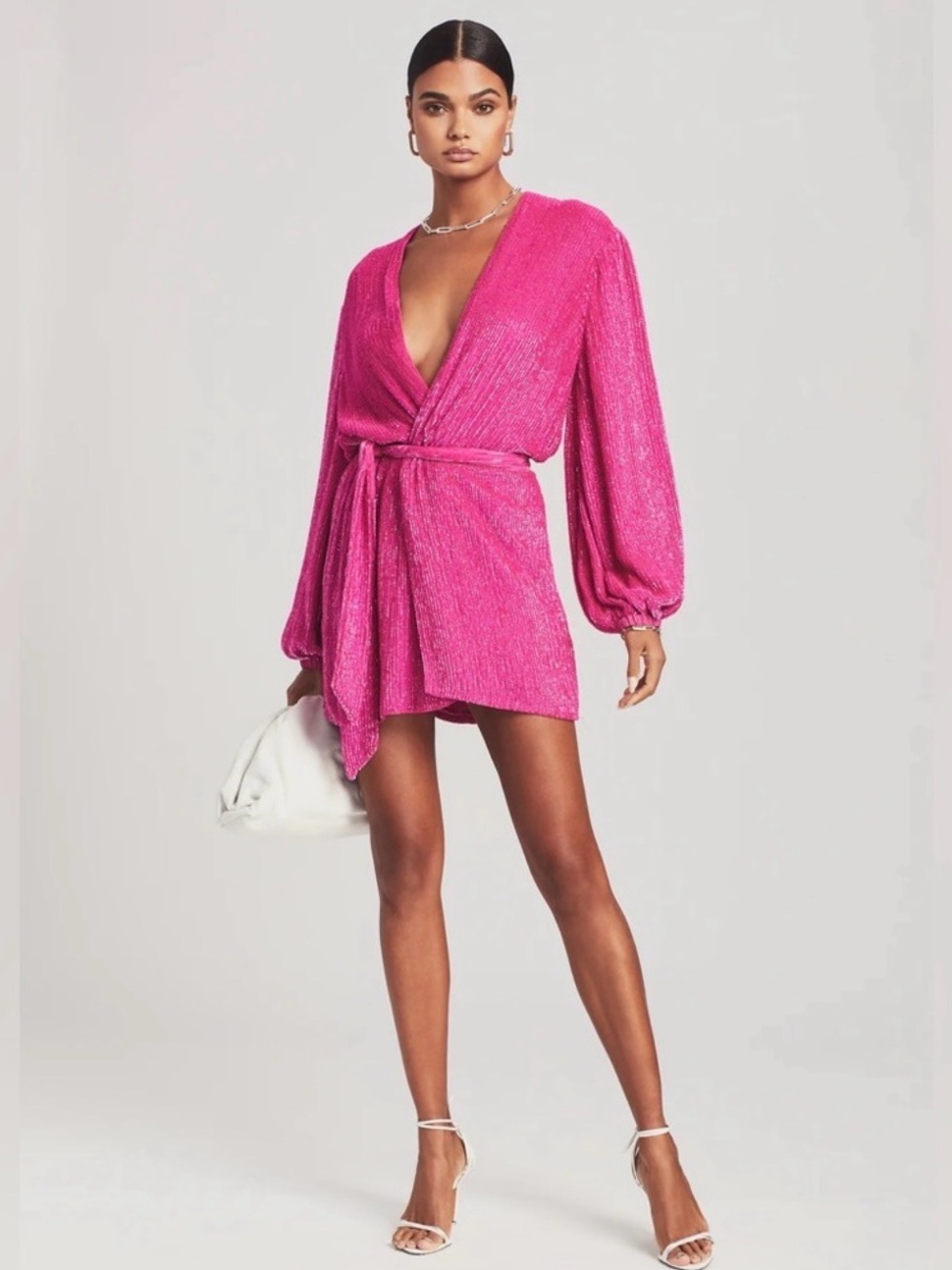 Retrofete Gabrielle Robe Dress in hot pink
